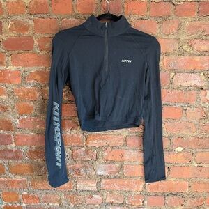 Kith Black Zip-Up Long Sleeve Top